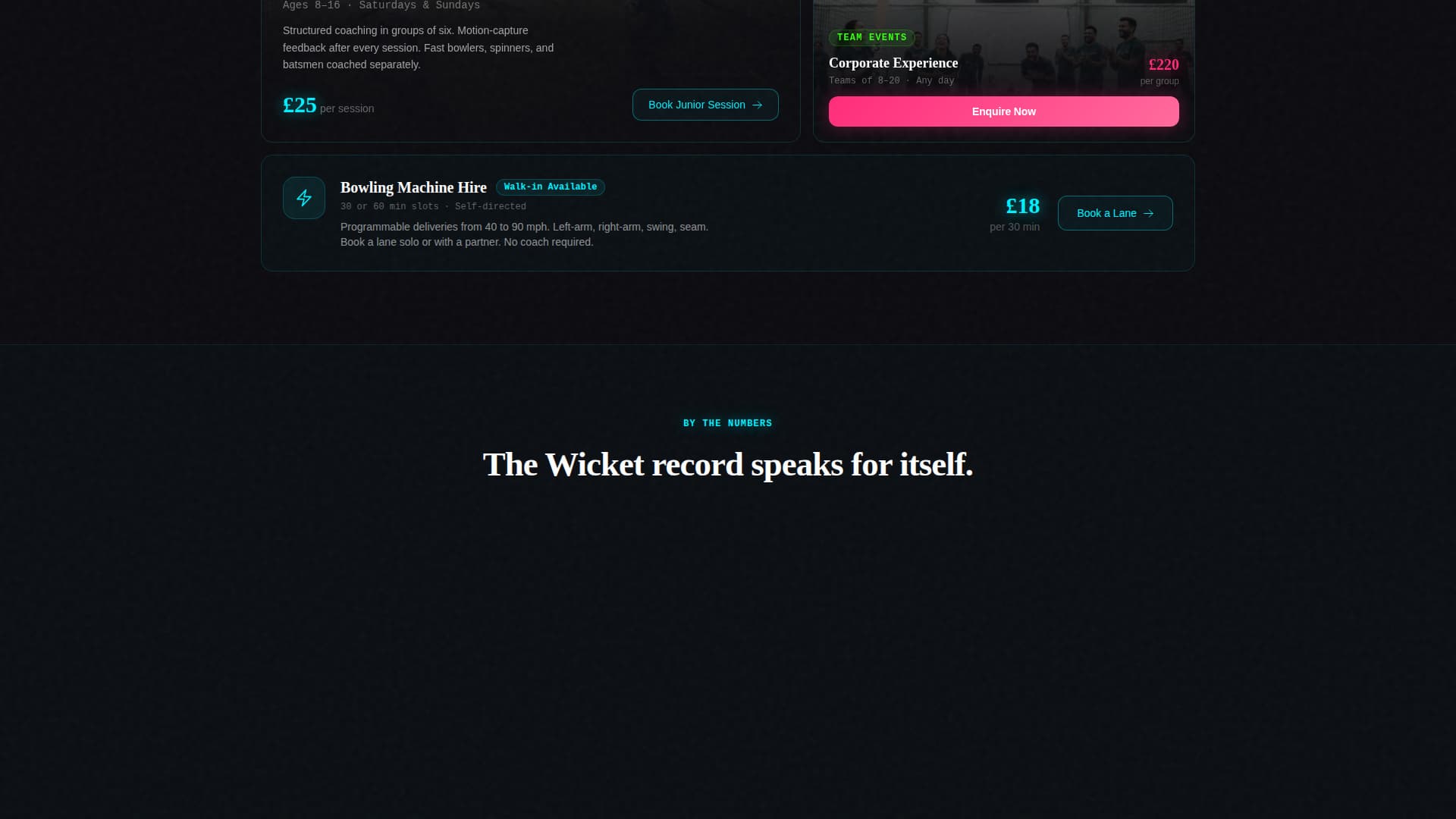 Cricket Advanced Booking Website Template
