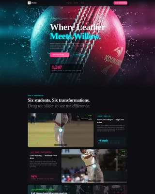 Cricket Advanced Booking Website Template