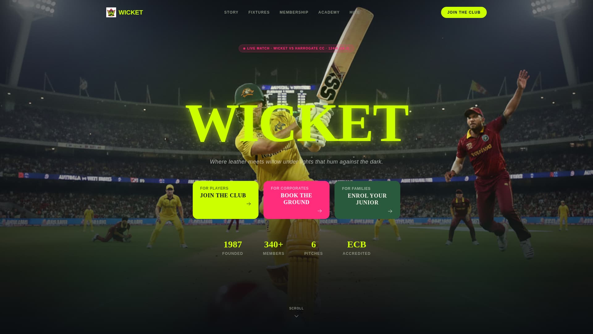 Cricket Booking Website Template