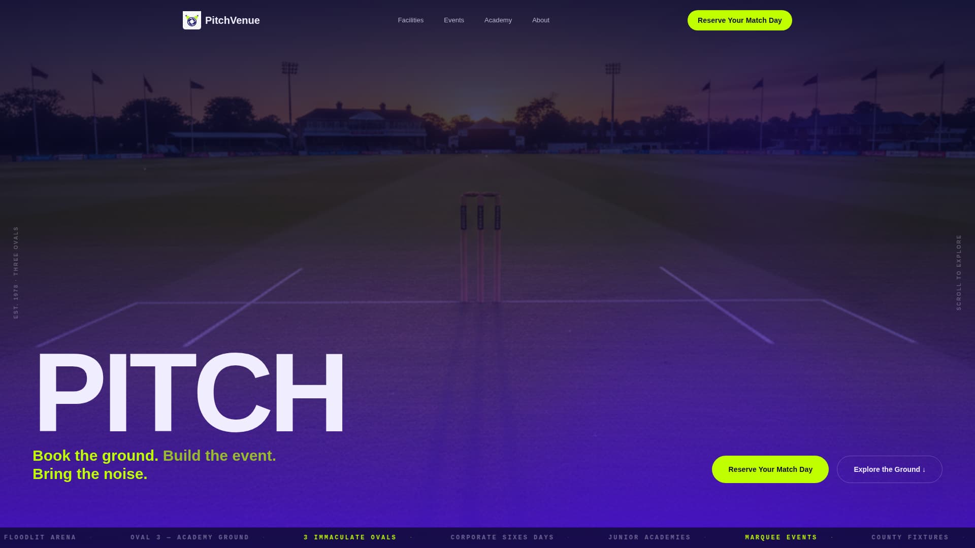 Cricket Specialist Booking Website Template