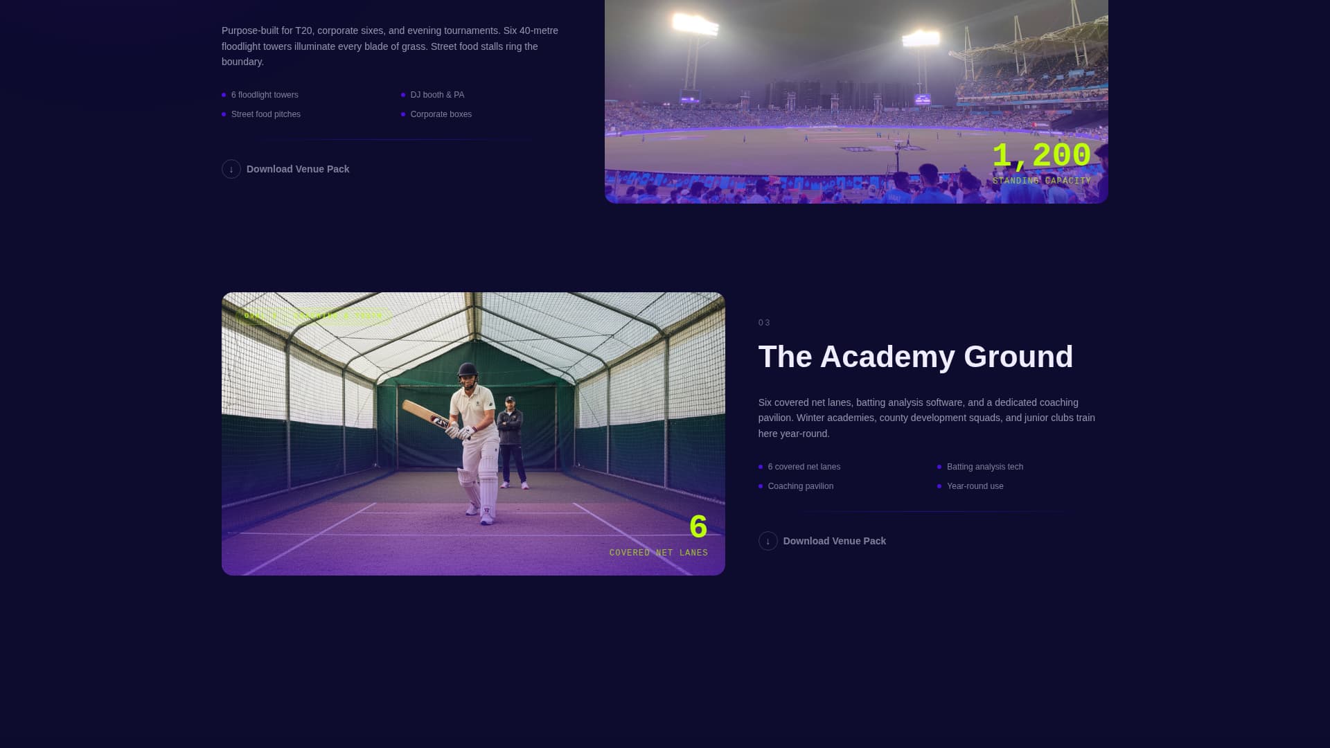 Cricket Specialist Booking Website Template