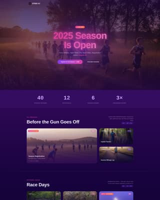 Peak — Championship Endurance Running Landing Page Template