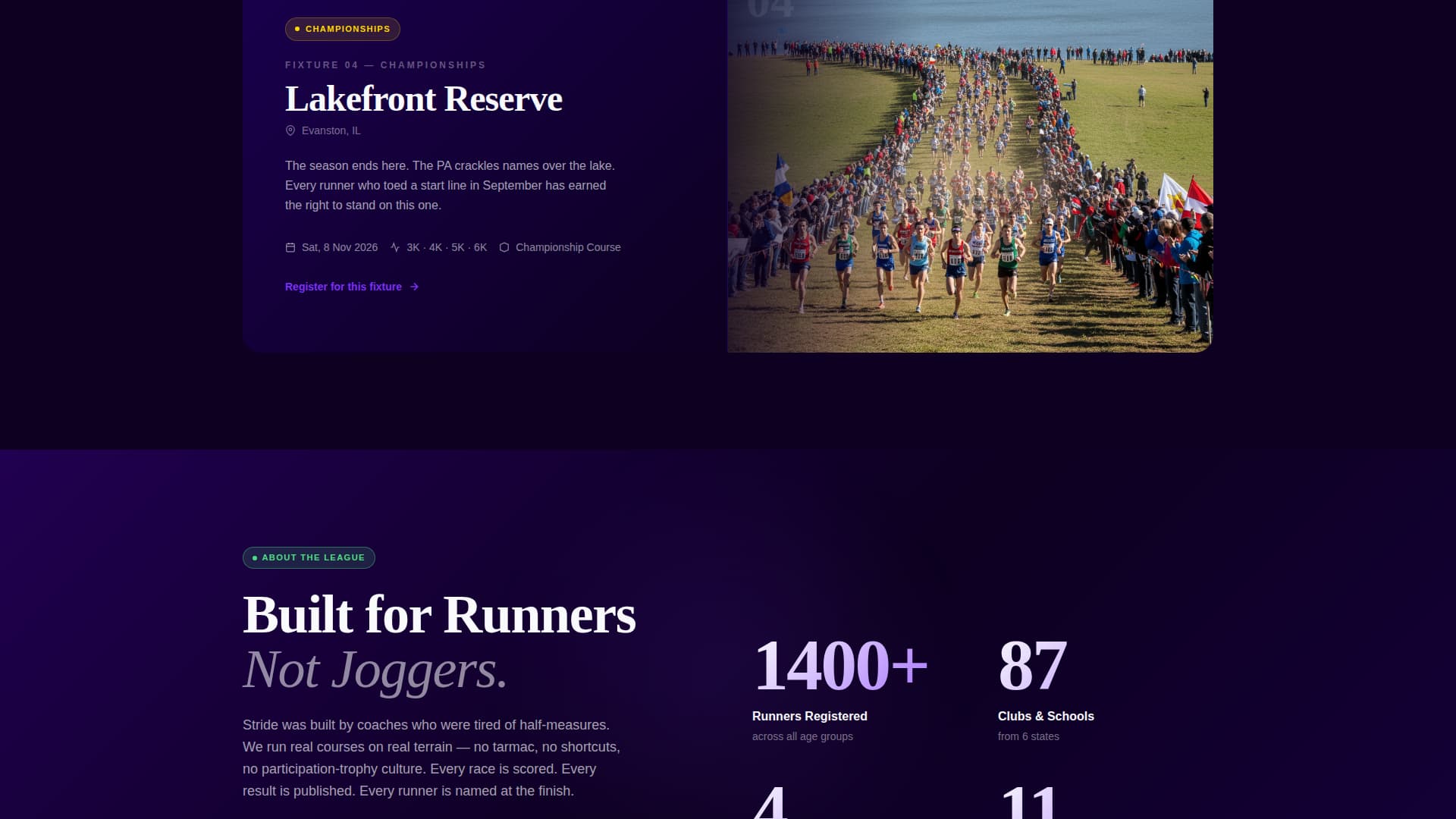 Cross Country Leagues Specialist Professional Website Template