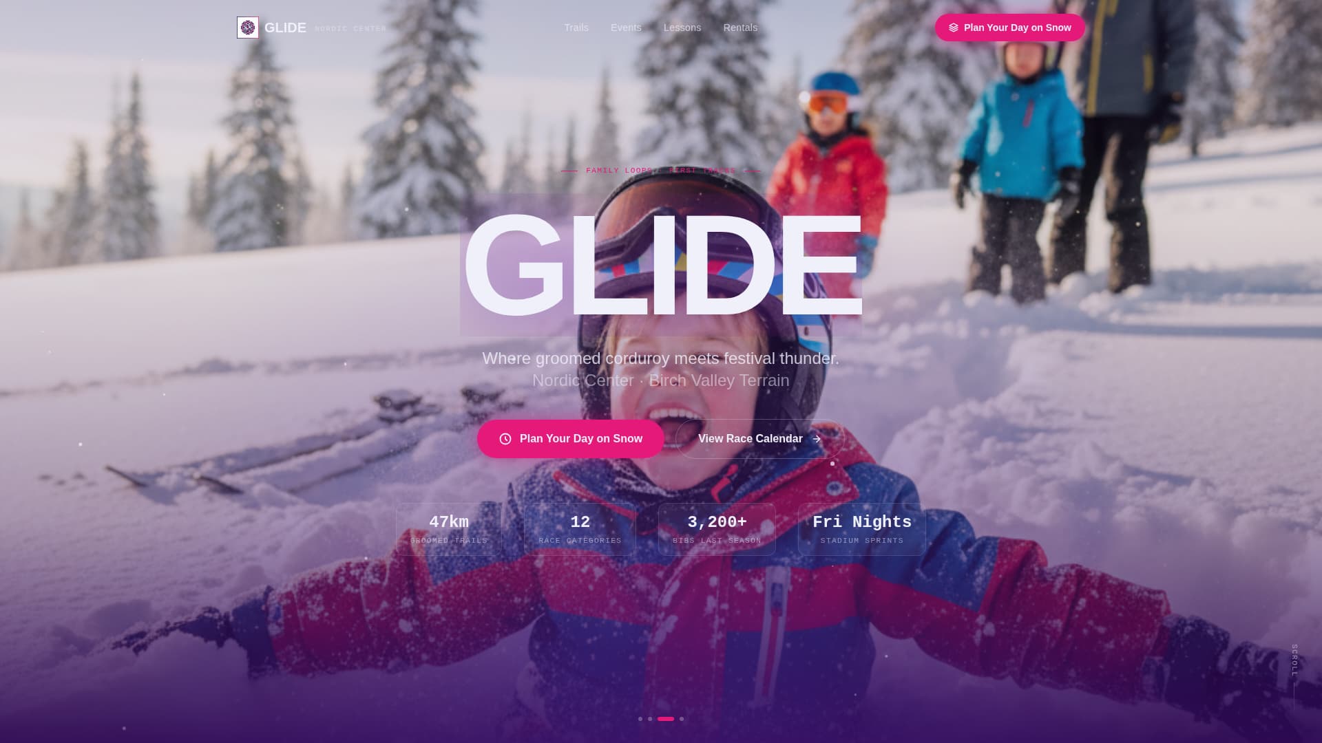 Cross-Country Skiing Booking Website Template
