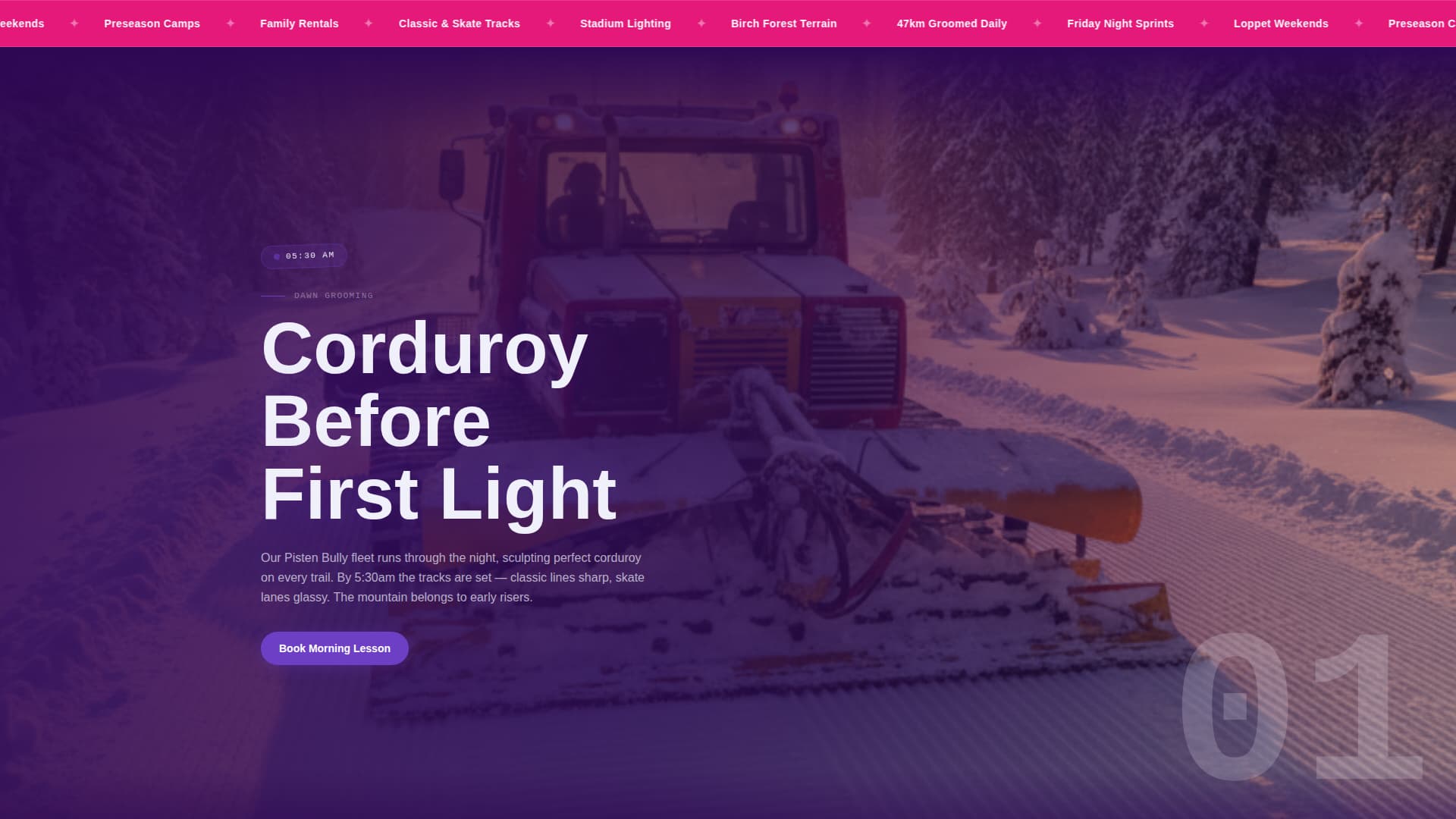 Cross-Country Skiing Booking Website Template