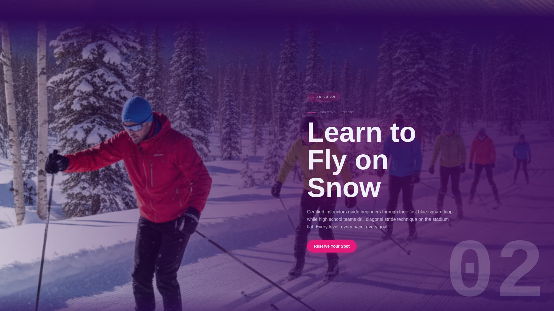 Cross-Country Skiing Booking Website Template