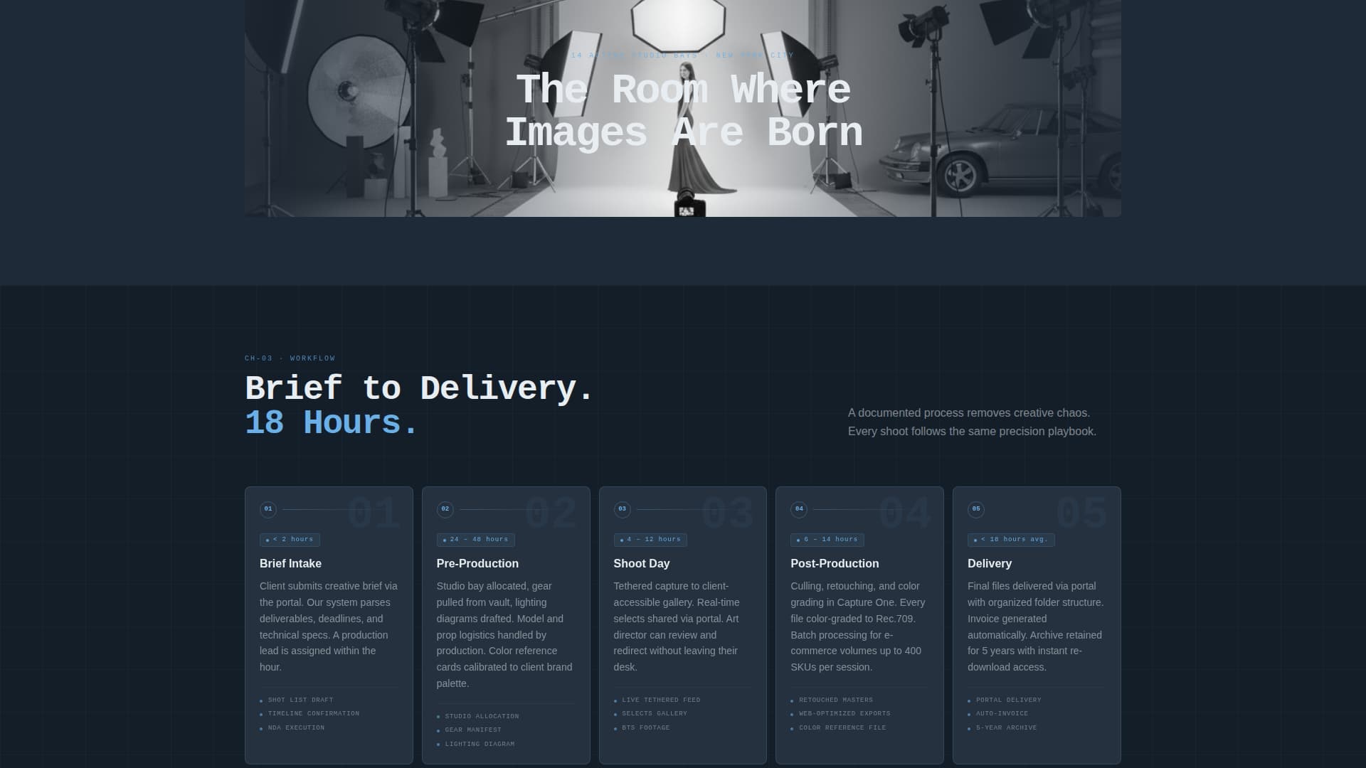 Data-Driven Photography Studio Metrics & Team Website Template