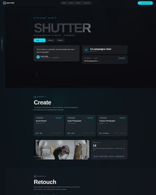 Photography Studio Careers & Department Roles Website Template