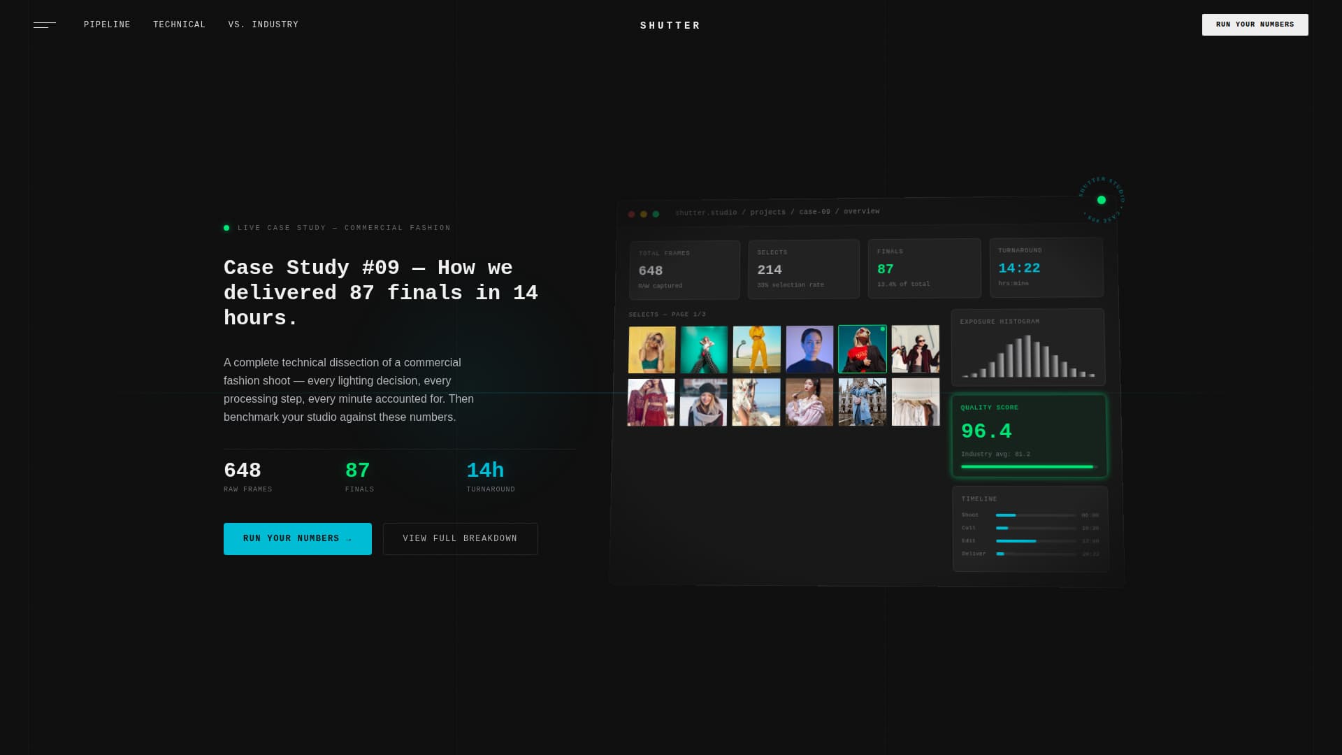 Photography Studio Technical Case Study Website Template