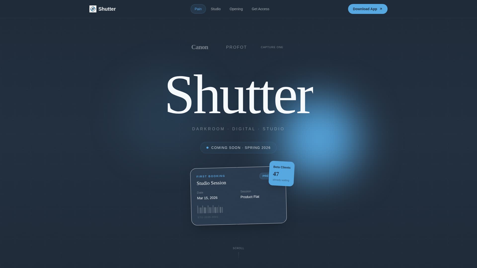 Photography Studio Pre-Launch Coming Soon Website Template