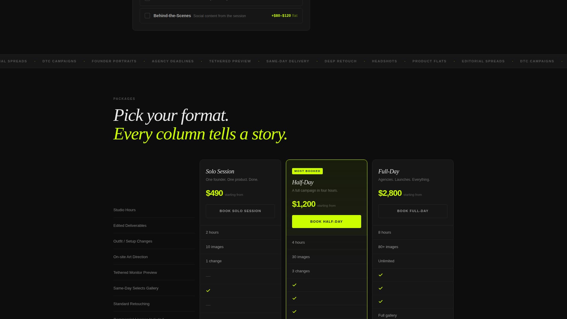Downtown Commercial Photography Studio Estimator Website Template