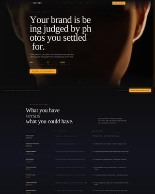Commercial Photography Studio Problem-to-Solution Website Template