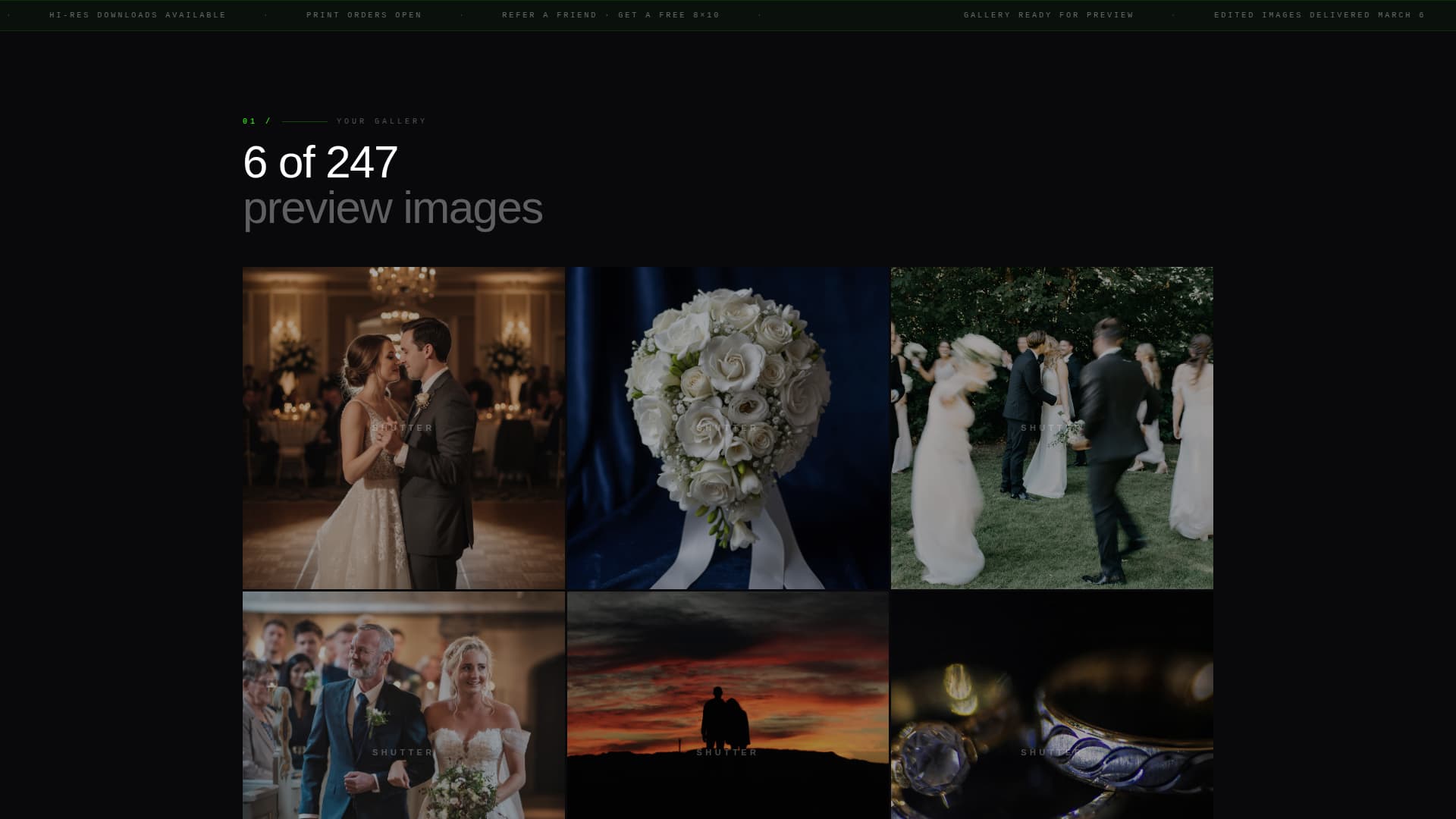Photography Studio Post-Session Client Portal Website Template