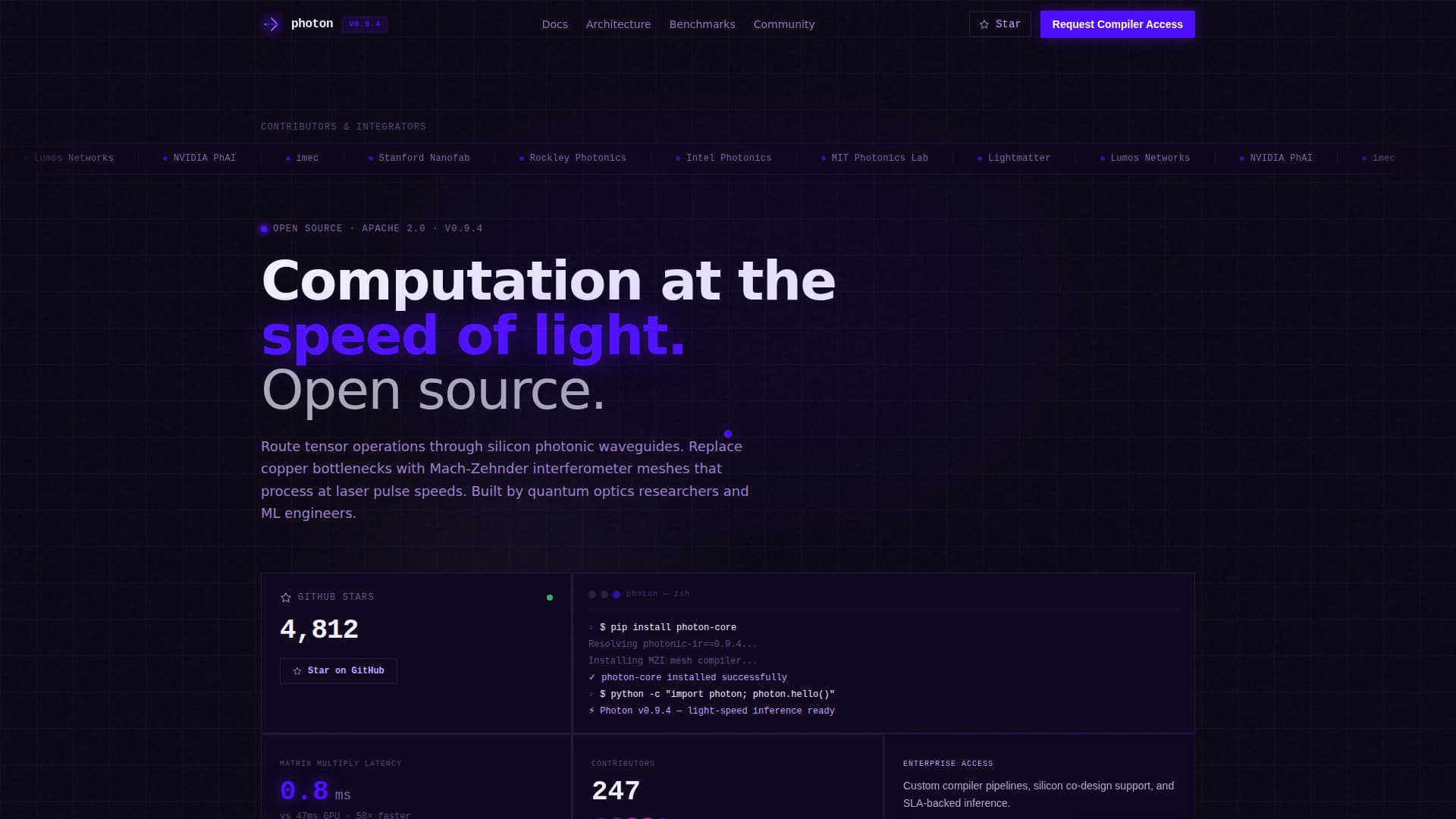 Photon - High Velocity Photonics Landing Page Template