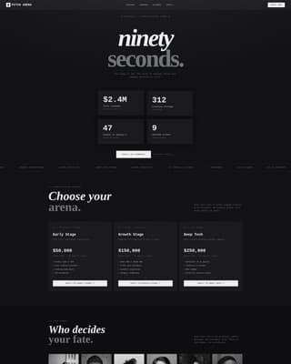 Pitcharena - High Stakes Startup Landing Page Template