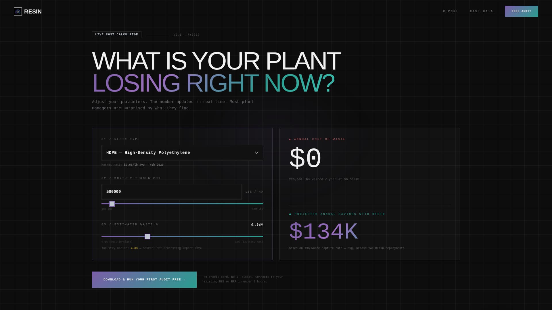 Resin - Powerful Plastics Landing Page Template