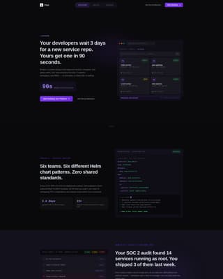 Pave - Powerful Platform Engineering Landing Page Template