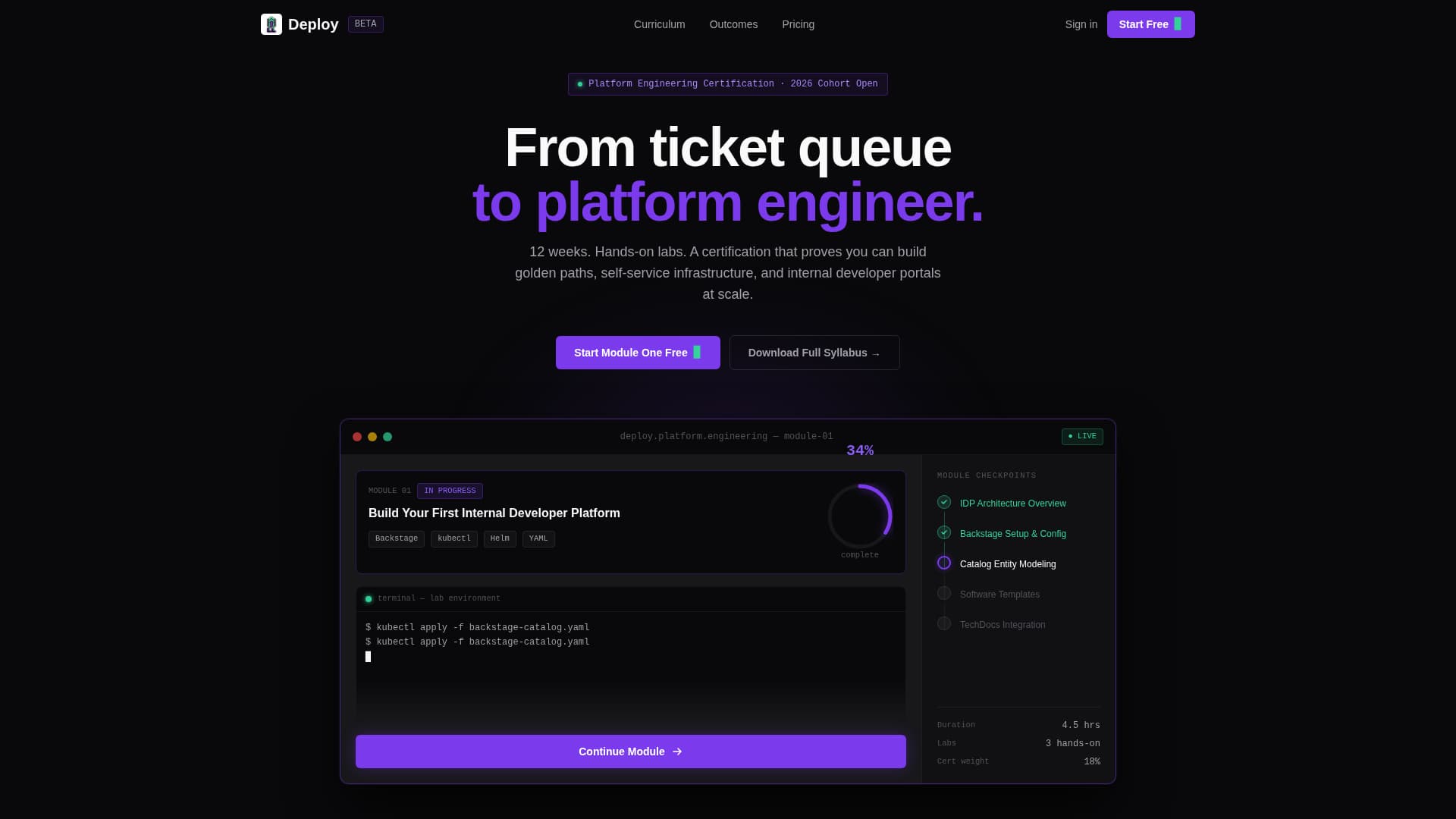 Deploy - Elite Platform Engineering Landing Page Template
