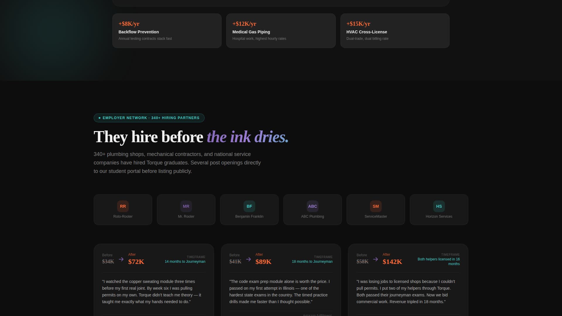Torque - Powerful Plumbing Landing Page Template