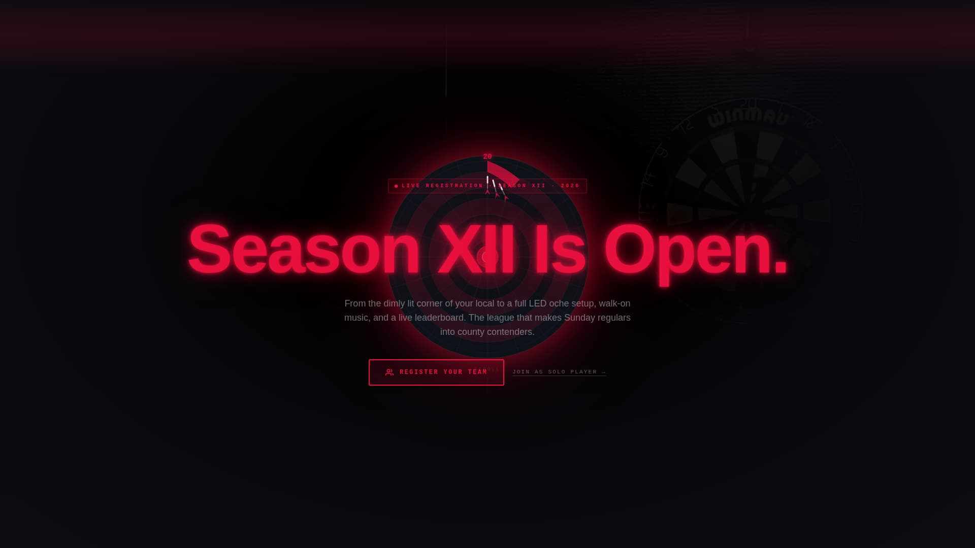 Oche - Electrifying Darts Landing Page Template