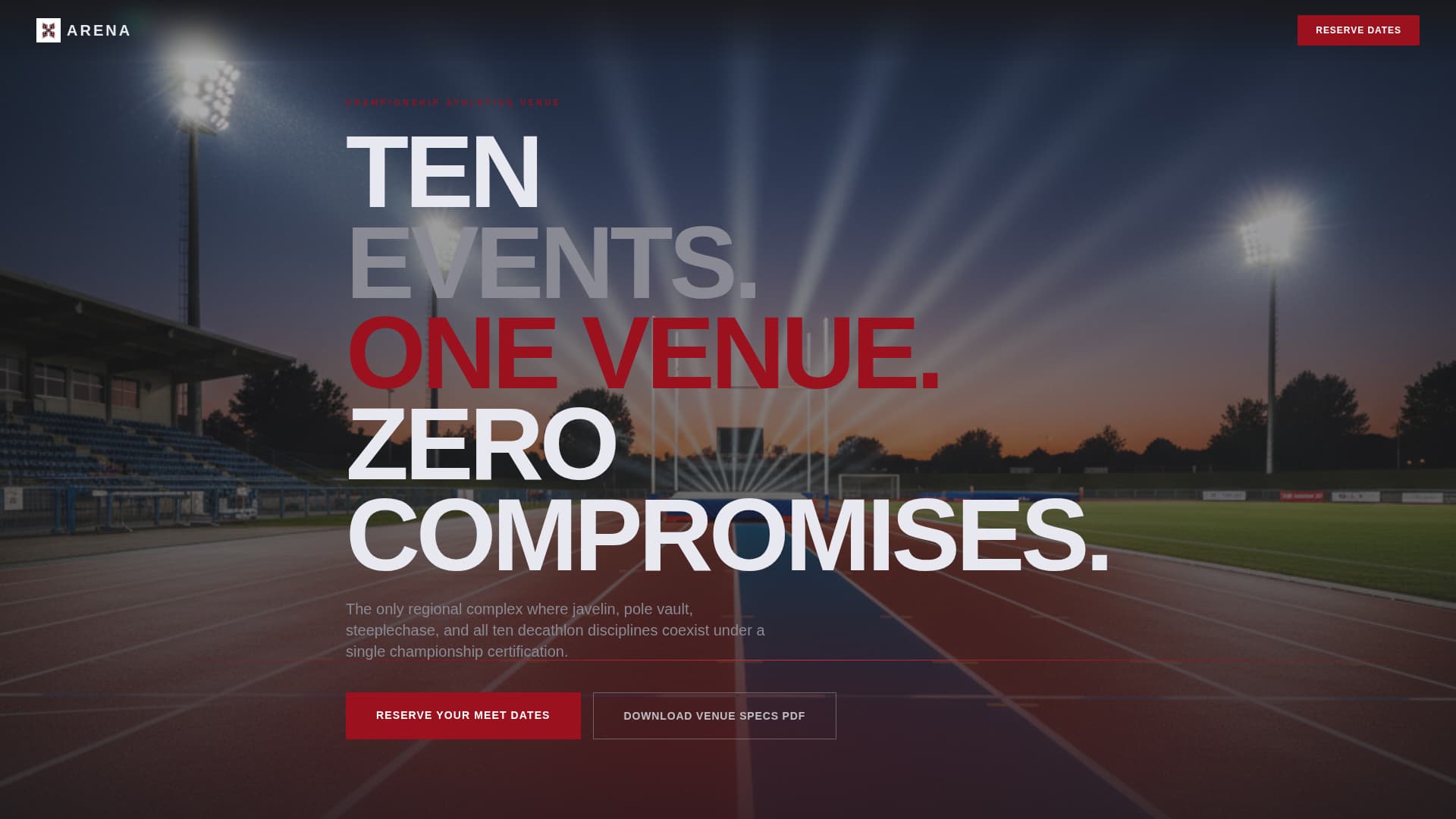 Arena - Highimpact Decathlon Landing Page Template