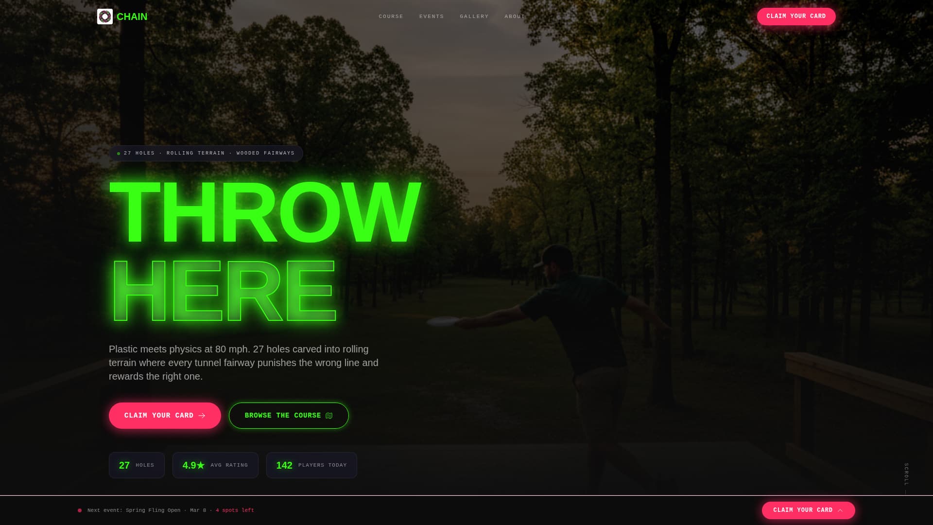 Disc Golf Advanced Professional Website Template