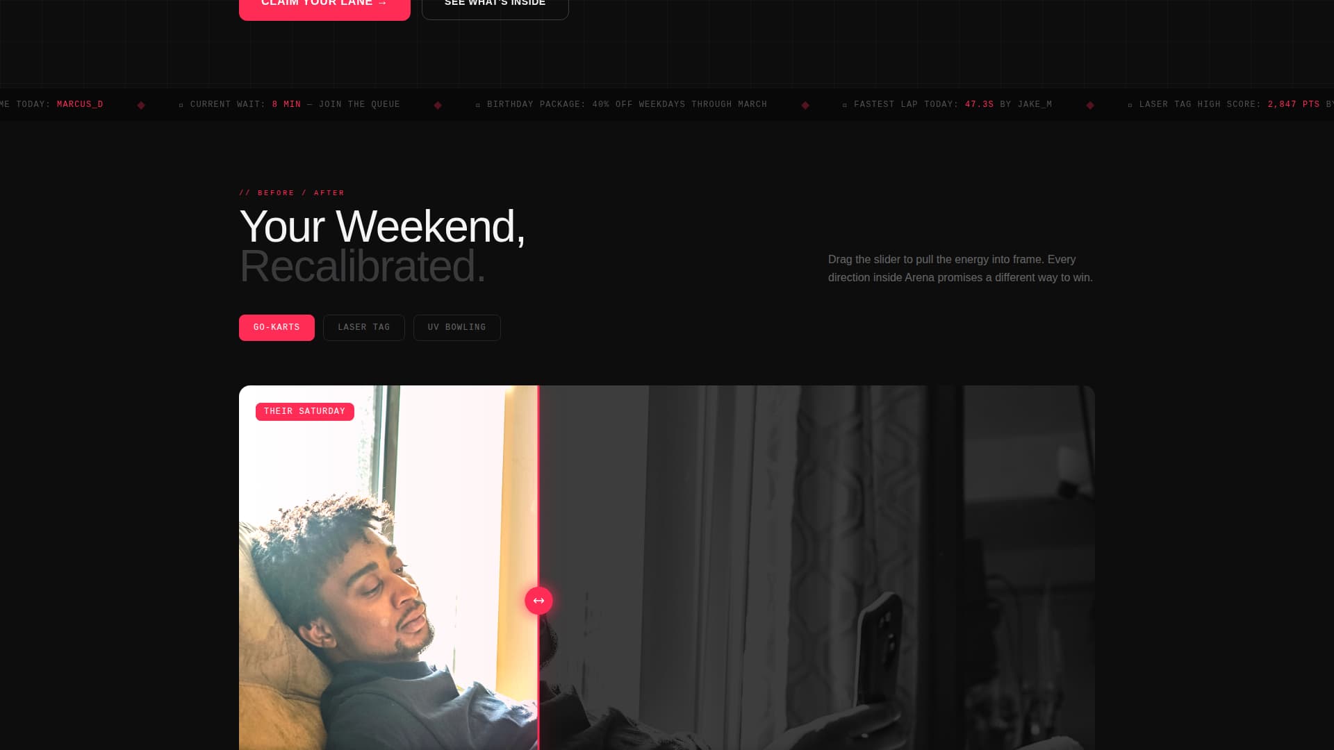 Arena - Highoctane Entertainment Landing Page Template