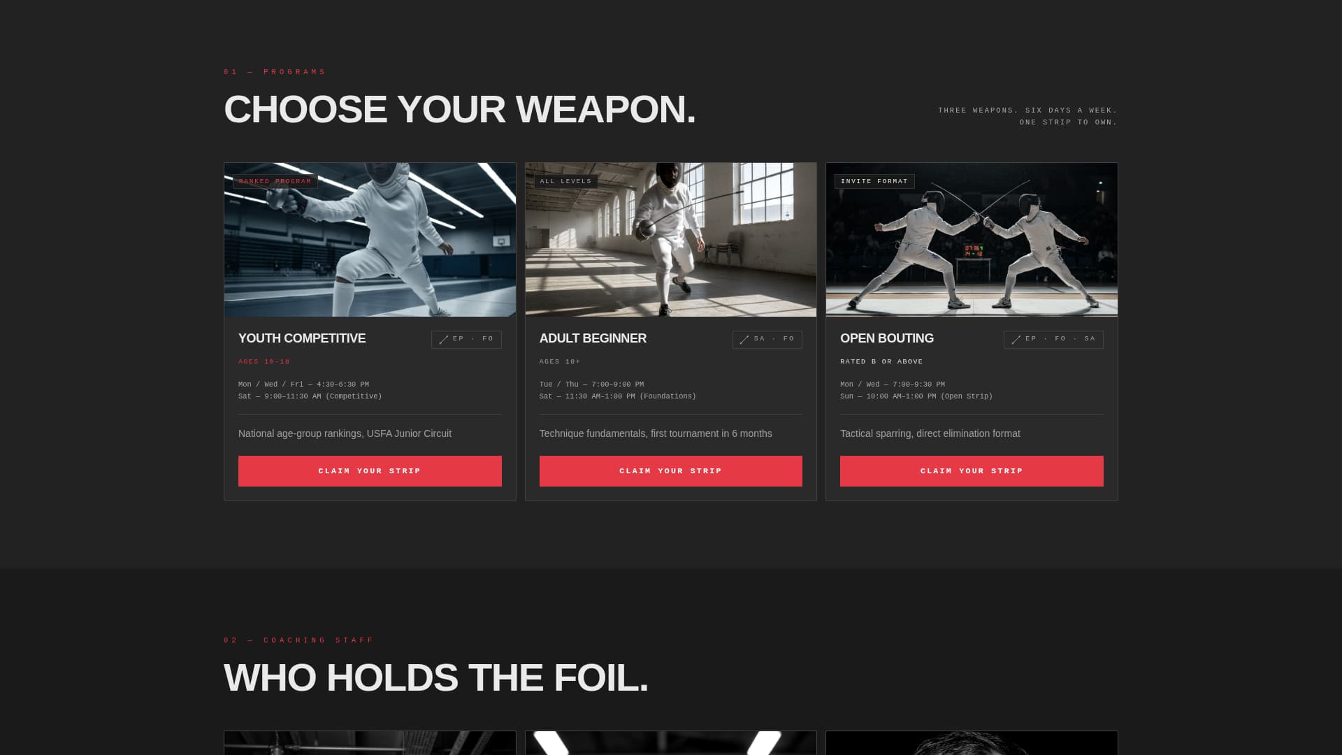 Fencing Booking Website Template