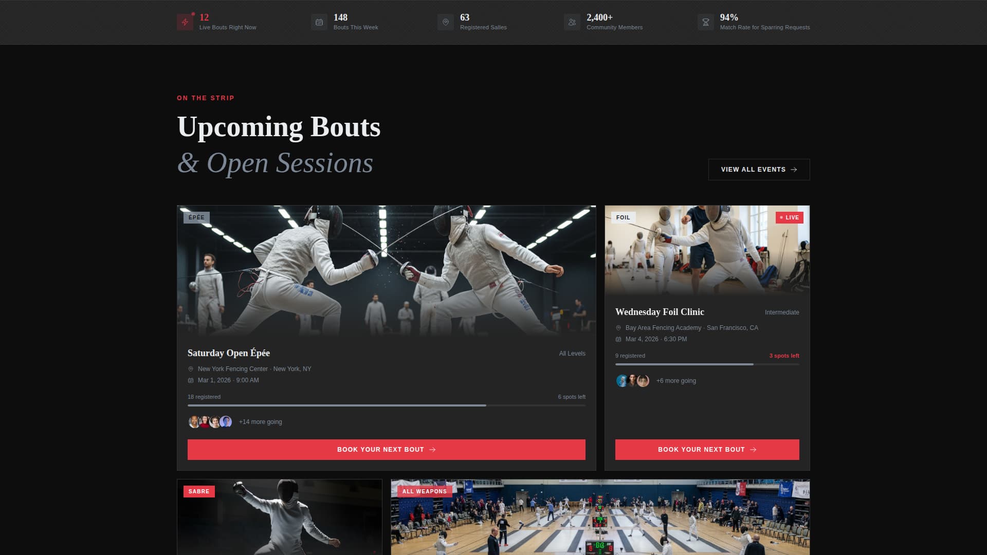 Foil — Precision Competitive Fencing Landing Page Template