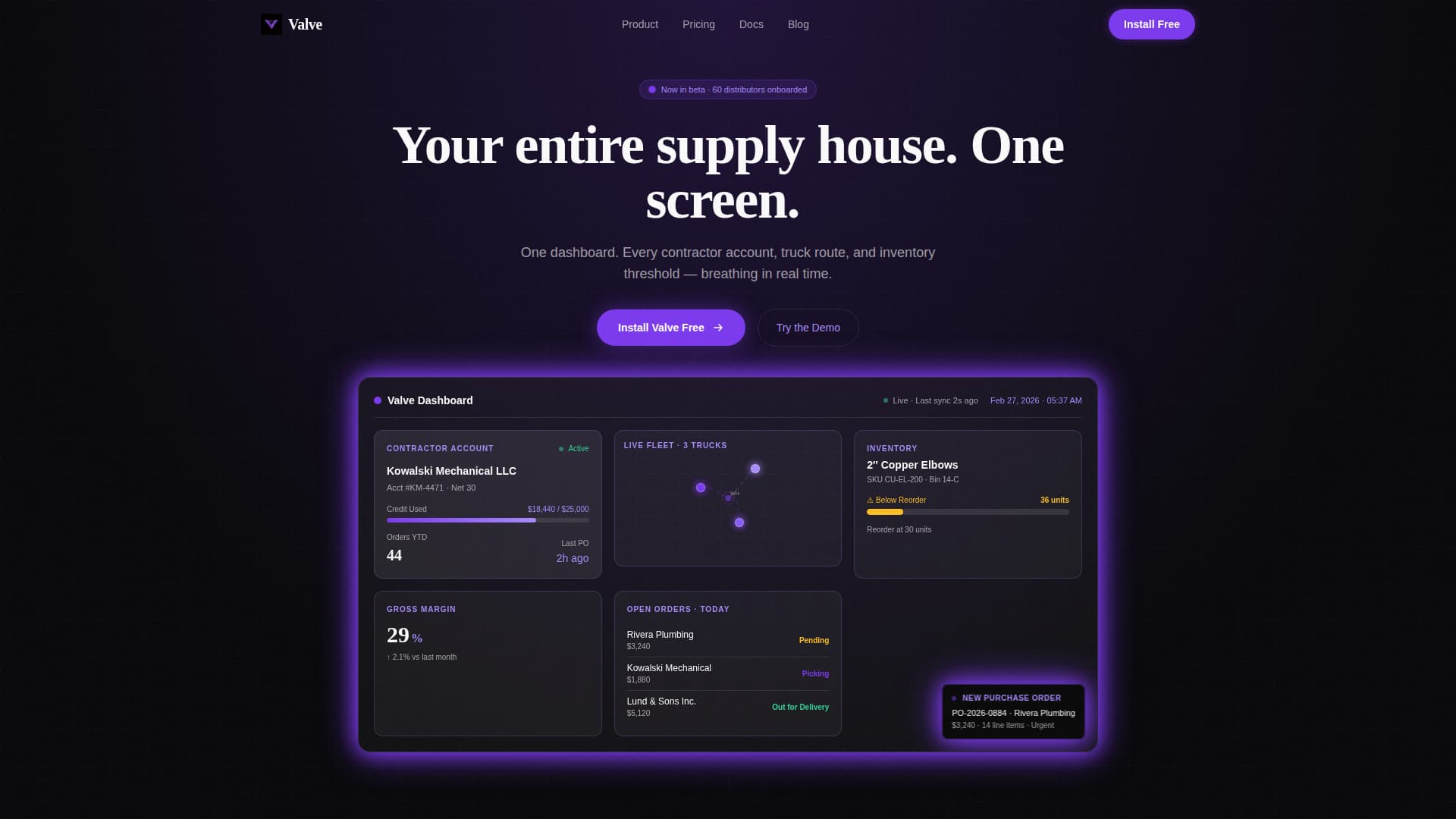 Plumbing Wholesale Vertical SaaS Reviews Website Template