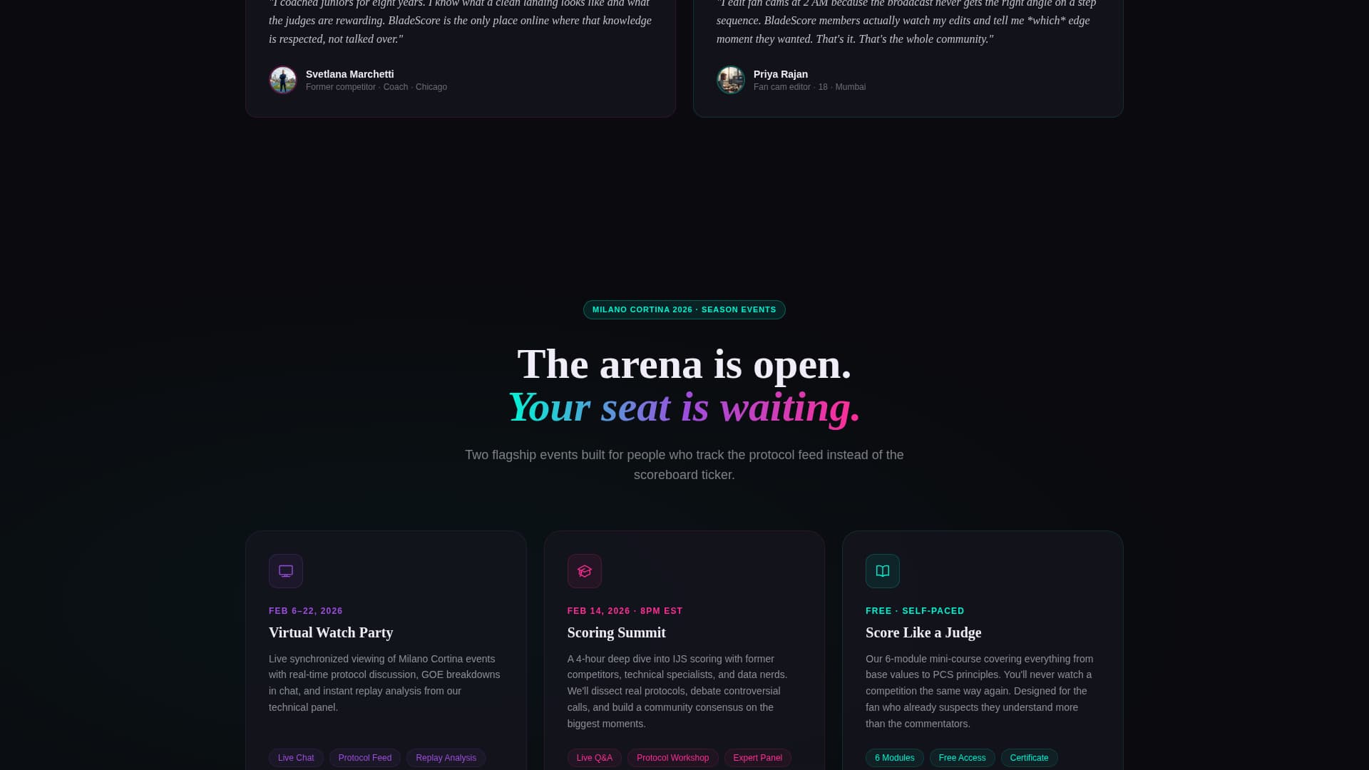 Loop — Thrilling Figure Skating Competition Landing Page Template