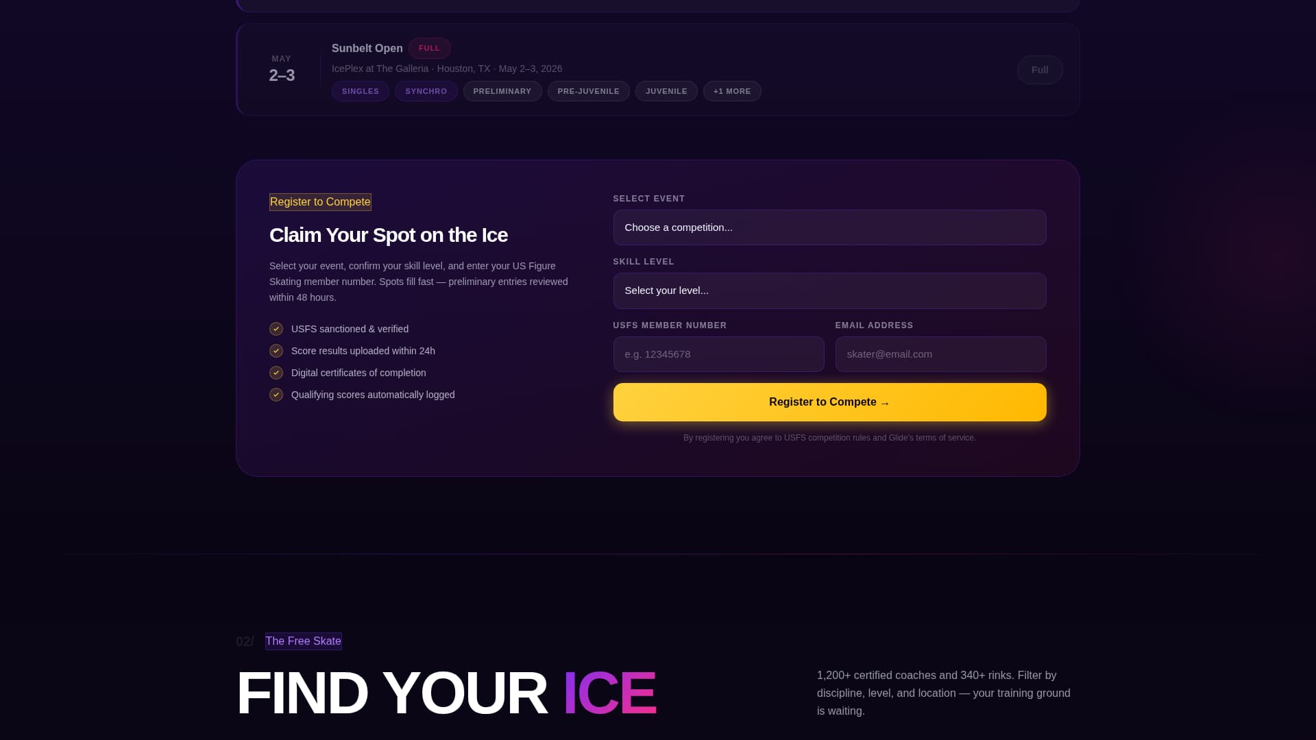 Spiral — Elite Figure Skating Academy Landing Page Template