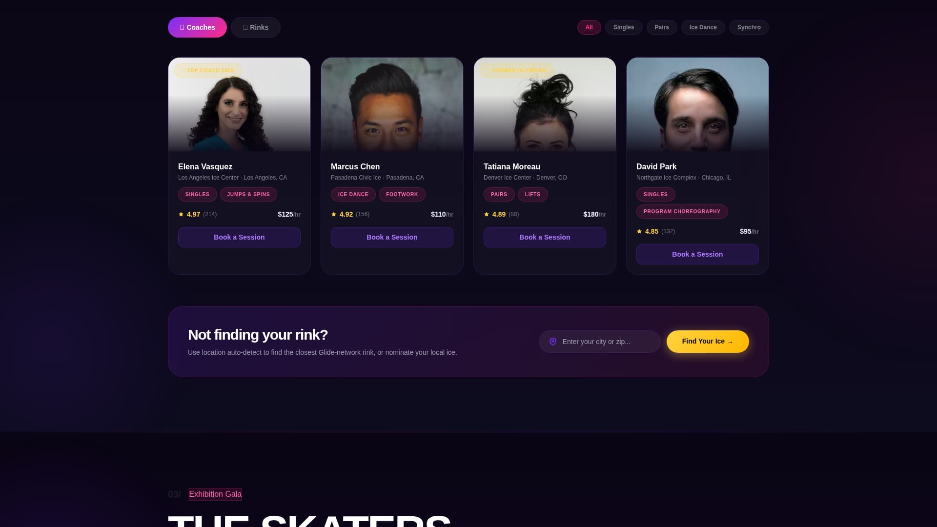 Spiral — Elite Figure Skating Academy Landing Page Template