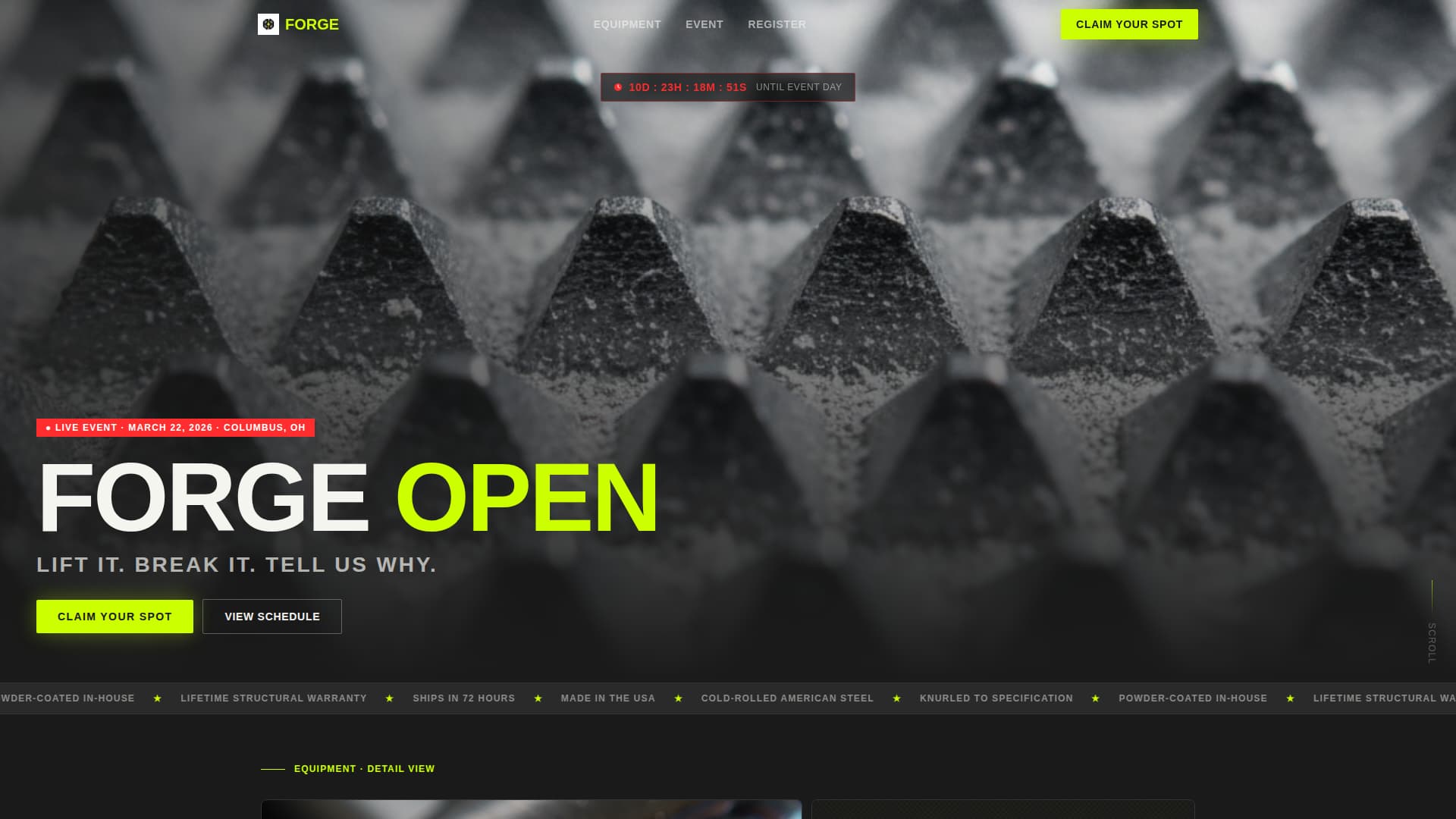 Sports Equipment Brand Professional Website Template