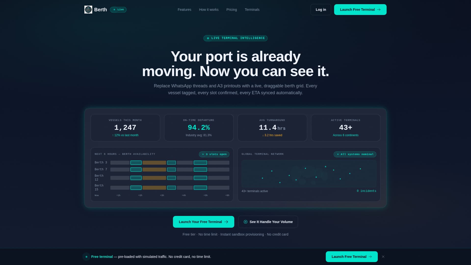 Port & Terminal Vertical SaaS Booking Website Template