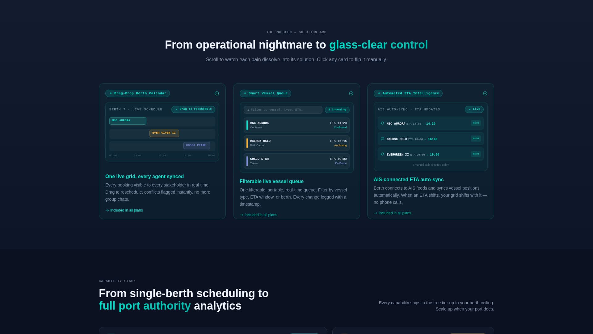 Port & Terminal Vertical SaaS Booking Website Template