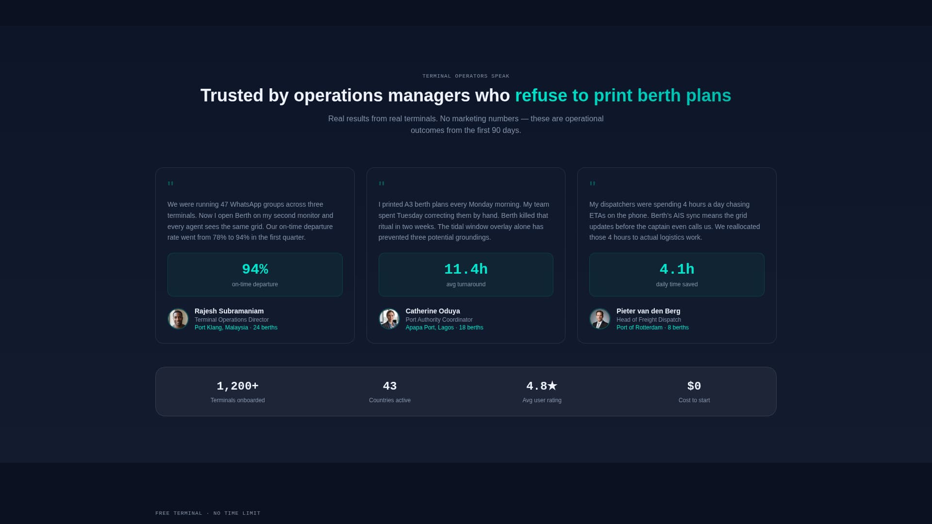 Port & Terminal Vertical SaaS Booking Website Template