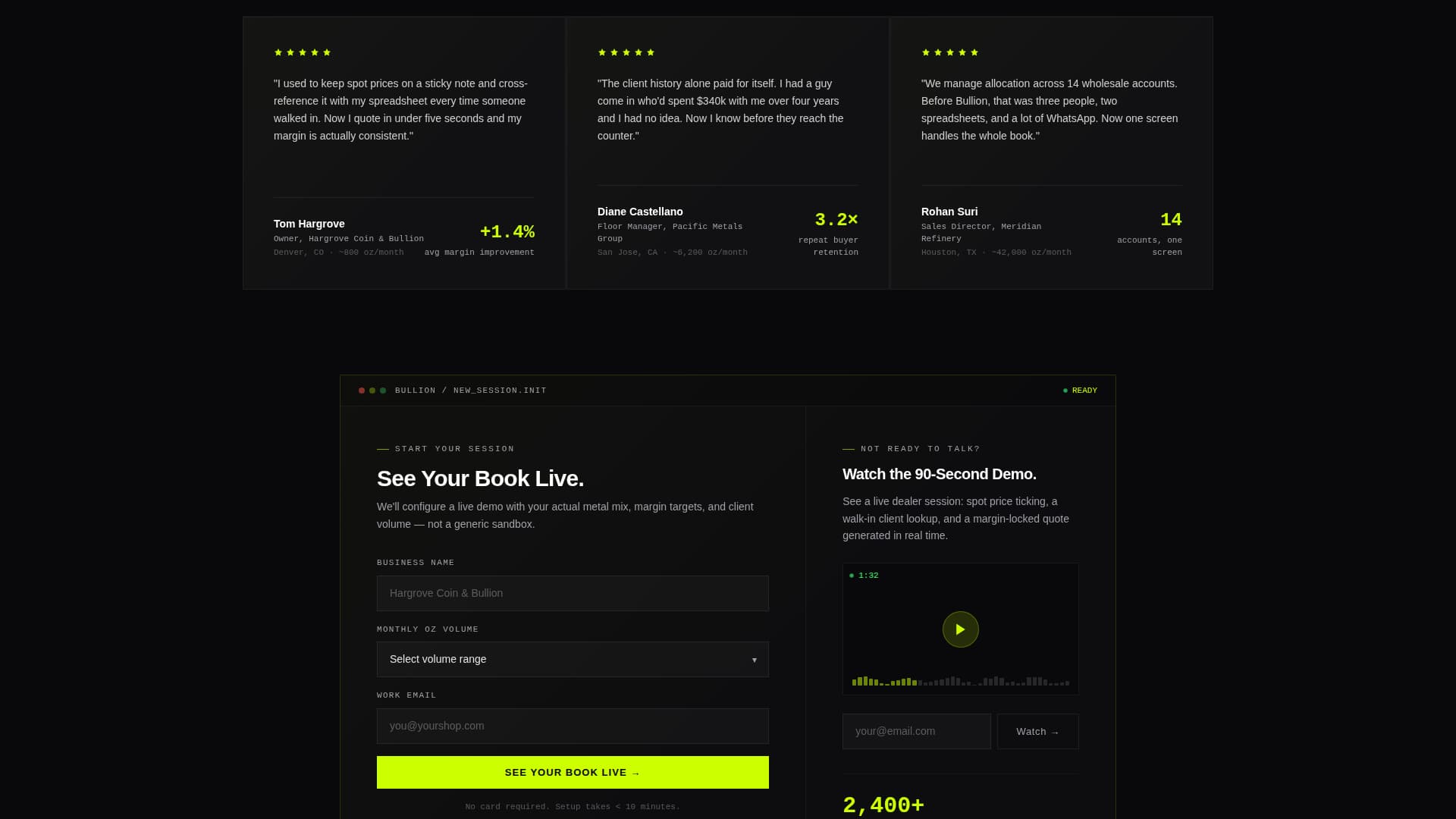 Precious Metals Vertical SaaS Reviews Website Template