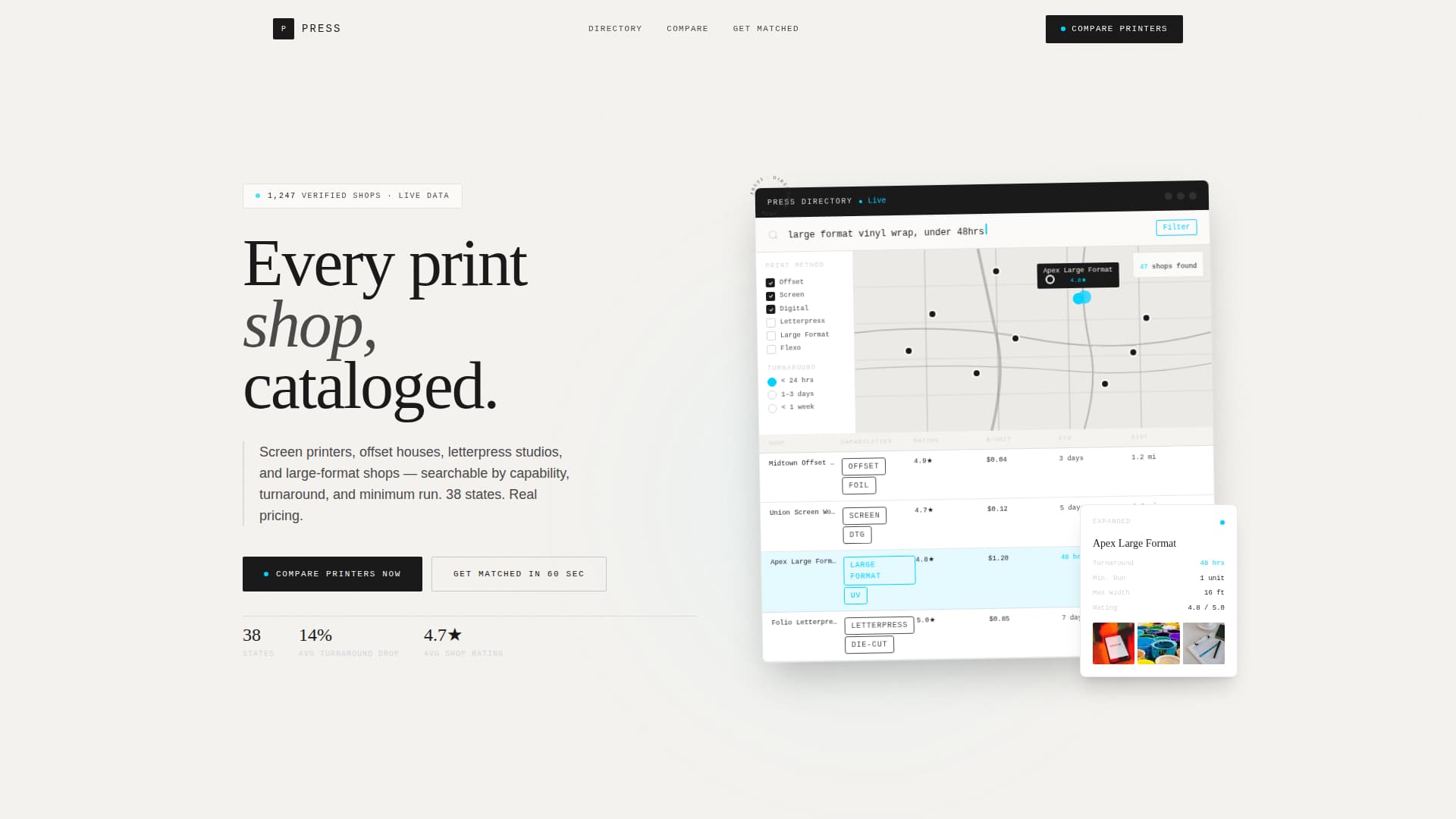 Printing - Premium Directory Landing Page Template