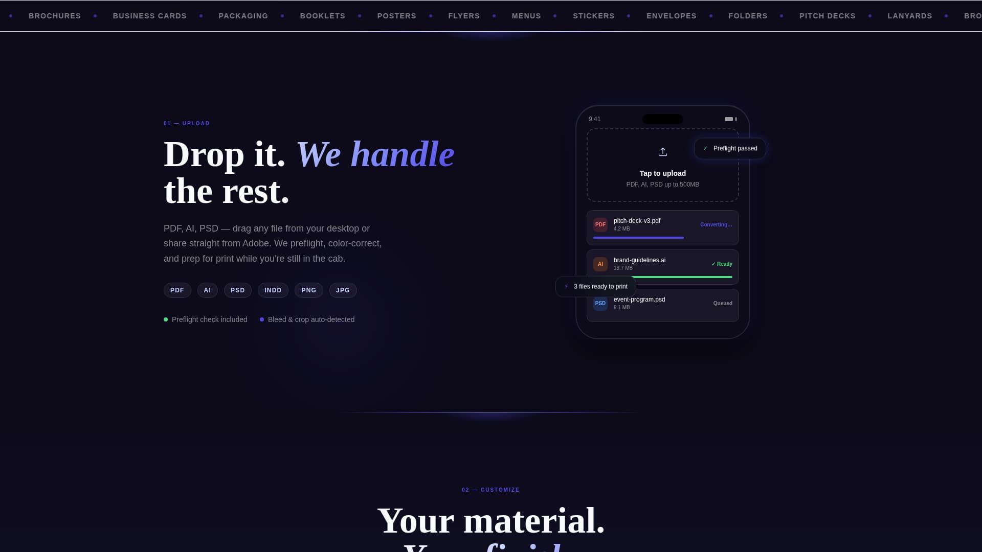 Printpocket - Instant Print Landing Page Template