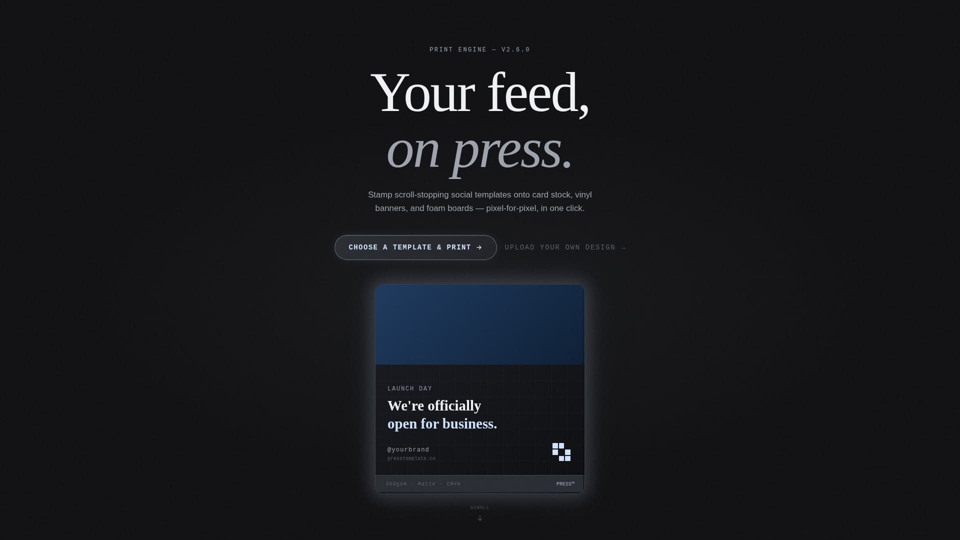 Press - Powerful Print Landing Page Template