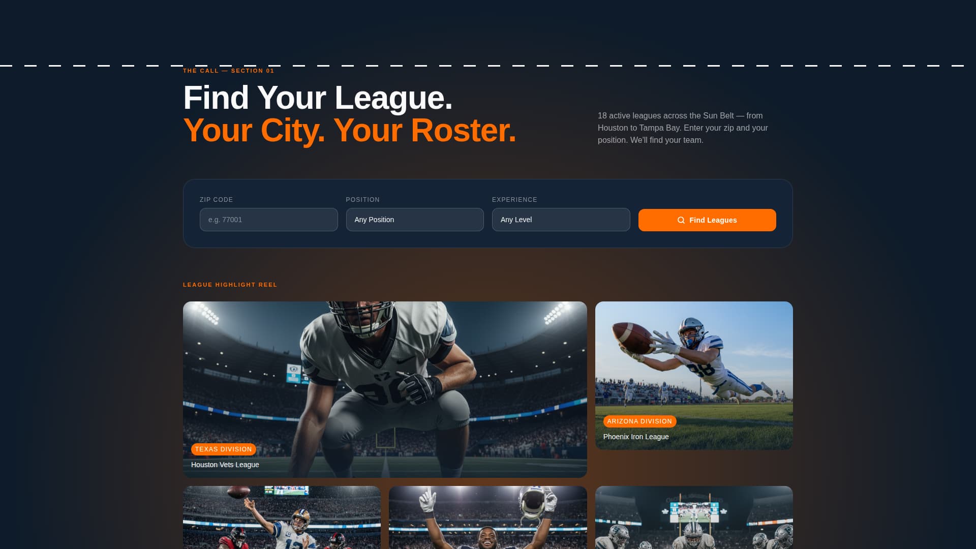 Football (American) Leagues Specialist Booking Website Template