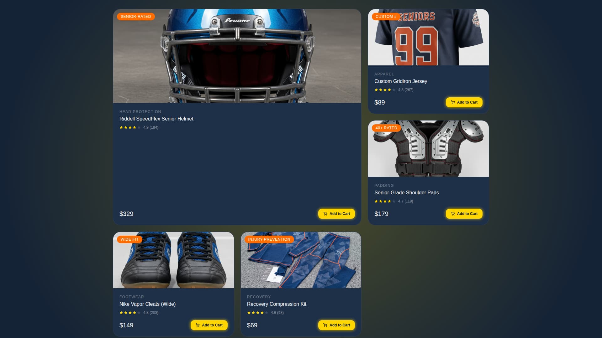 Football (American) Leagues Specialist Booking Website Template