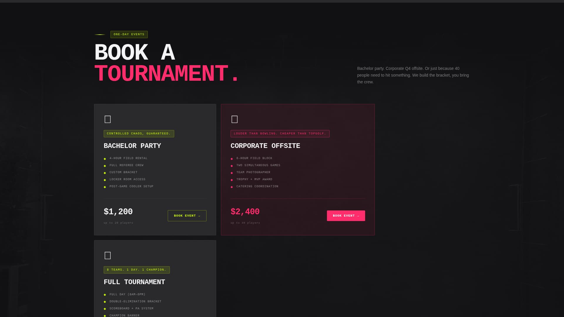 Football (American) Leagues Booking Website Template