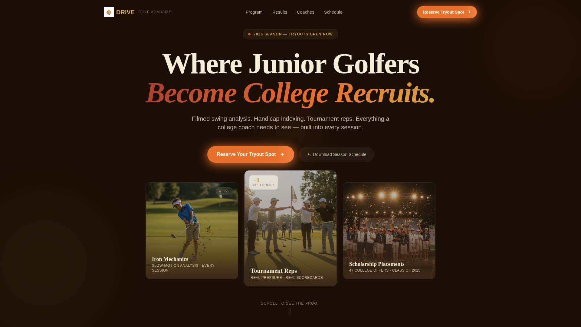 Fairway — Championship Golf Course Landing Page Template
