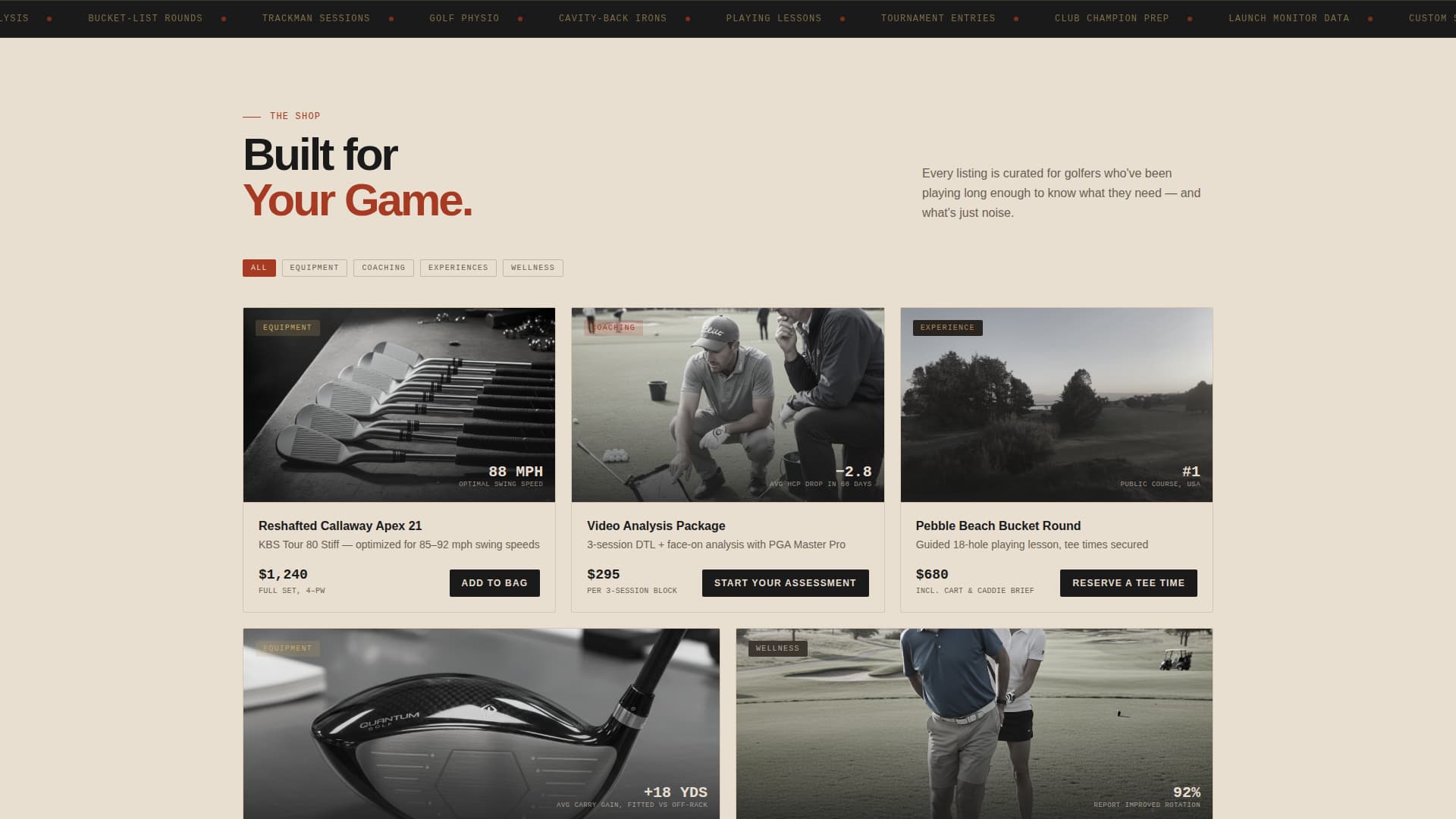 Golf Leagues Professional Website Template