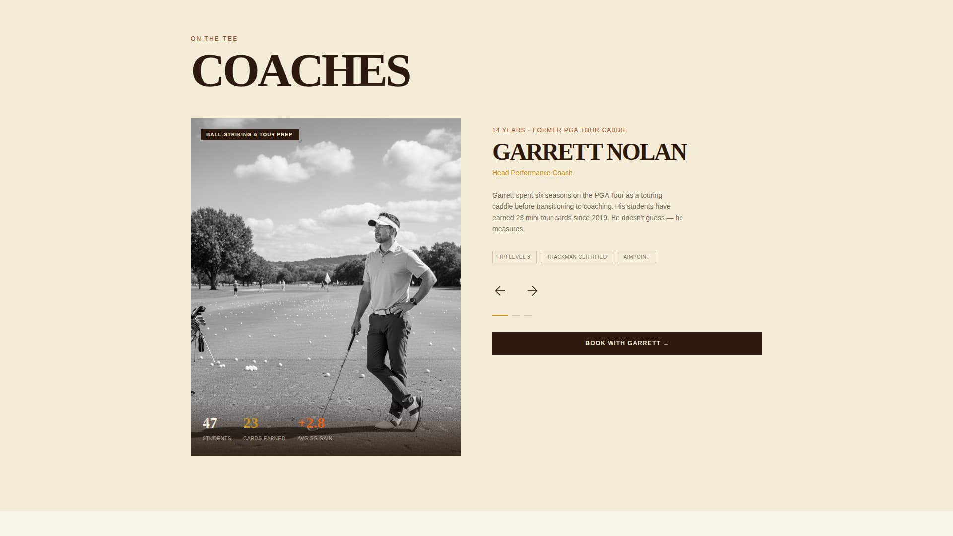 Golf Leagues Booking Website Template