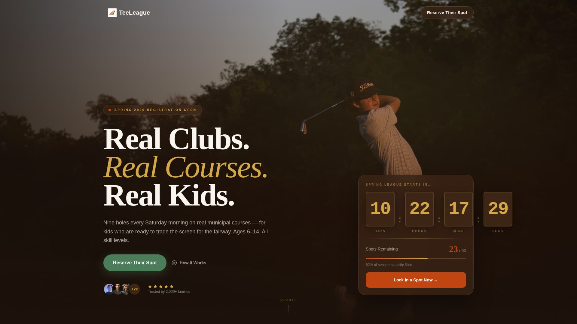 Golf Leagues Specialist Professional Website Template