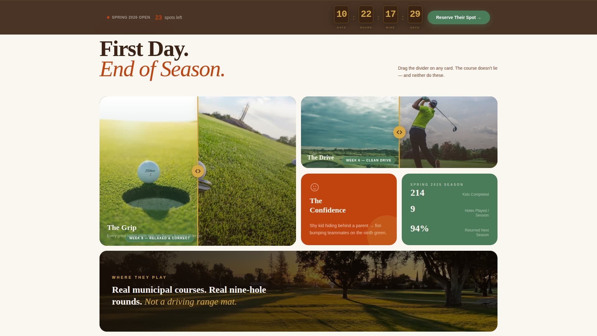 Golf Leagues Specialist Professional Website Template