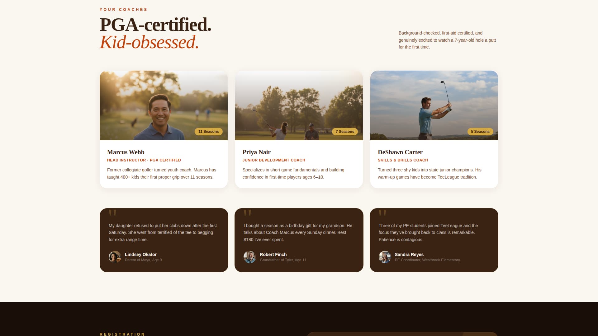 Golf Leagues Specialist Professional Website Template